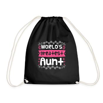 Worlds greatest Aunt Tanten Muttertag Auntie - Turnbeutel - Schwarz - Vorne