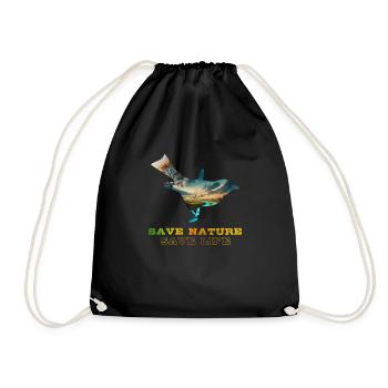 Save the Nature Environmental Protection Save the Earth - Drawstring Bag - black - Front