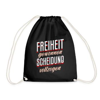 Frisch geschieden Ex Frau Scheidungsparty - Turnbeutel - Schwarz - Vorne