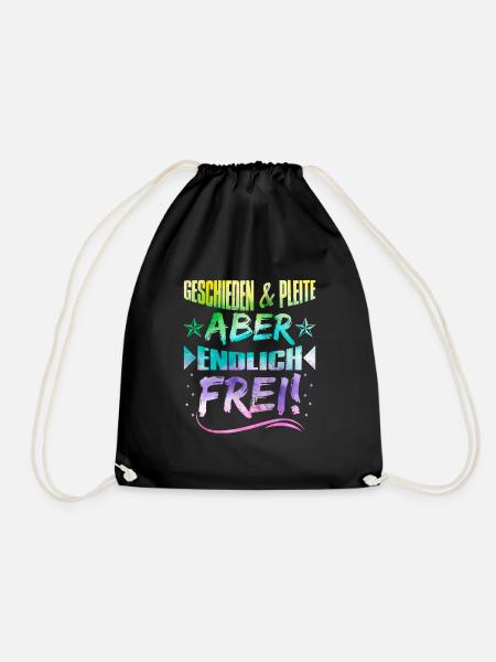Geschieden und Pleite aber Frei Scheidungsparty - Turnbeutel - Schwarz