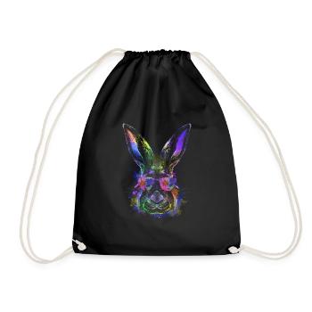 Cool Easter Bunny Happy Easter Bunny - Drawstring Bag - black - Front