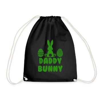 Papa Bunny Easter Daddy Bunny Easter Bunny - Drawstring Bag - black - Front