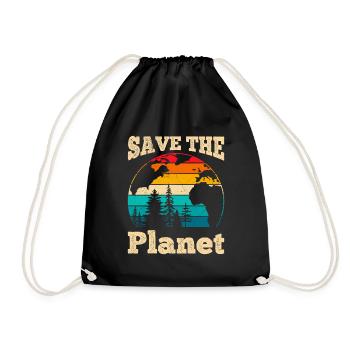 Save Our Planet Design Environmentalists - Drawstring Bag - black - Front