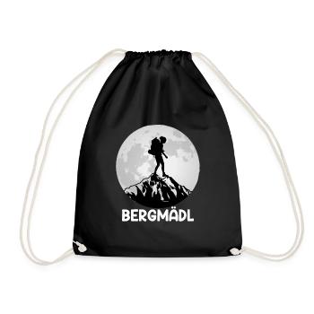 Bergfan Bergmädl Bergsteiger Wanderer klettern - Turnbeutel - Schwarz - Vorne