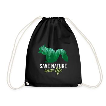 Sauver la nature Sauver la vie Conception Conservationnistes Environnement - Sac de sport léger - noir - Devant