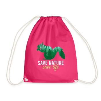 Sauver la nature Sauver la vie Conception Conservationnistes Environnement - Sac de sport léger - fuchsia - Devant