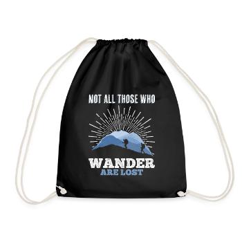 Wanderer Nicht alle die wandern verlaufen sich - Turnbeutel - Schwarz - Vorne