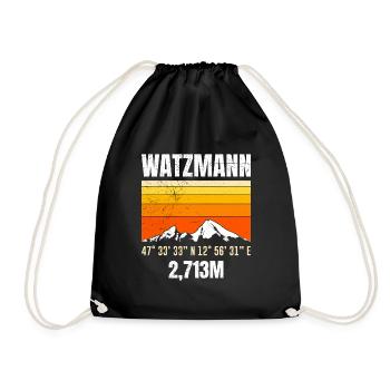 Watzmann Bergsteiger klettern Wanderer Berge - Turnbeutel - Schwarz - Vorne