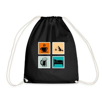 Bergfan Kaffeelover Bierfan Summit Wanderer - Sac de sport léger - noir - Devant