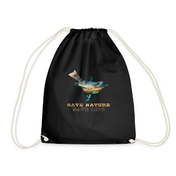Save the Nature Environmental Protection Save the Earth - Drawstring Bag - black - Front