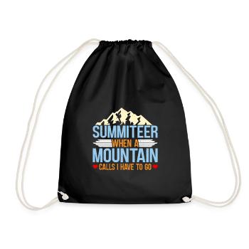 Mountaineers: When the mountains call, I have to go - Drawstring Bag - black - Front