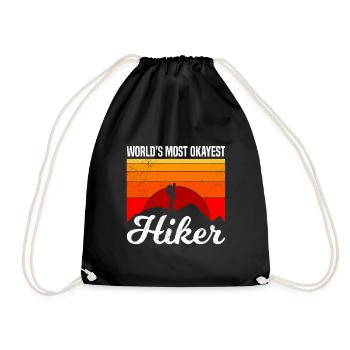 Mountaineer Hiker Hiker Mountain Fan Hiking - Drawstring Bag - black - Front