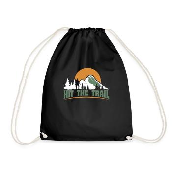 Mountaineers Hit the Trail Mountains Hiking - Drawstring Bag - black - Front