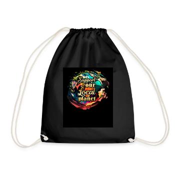 Support local Planet Environmental protection Nature - Drawstring Bag - black - Front
