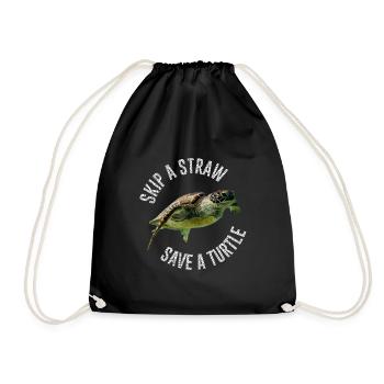 Skip A Straw Save A Turtle Environment Turtle - Sac de sport léger - noir - Devant