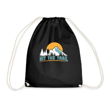 Mountaineer Hit the Trail Mountains Hiking - Drawstring Bag - black - Front
