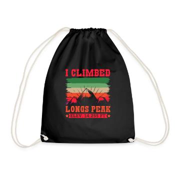 Mountain Fan Longs Peak Mountaineer Hiking Summit - Drawstring Bag - black - Front