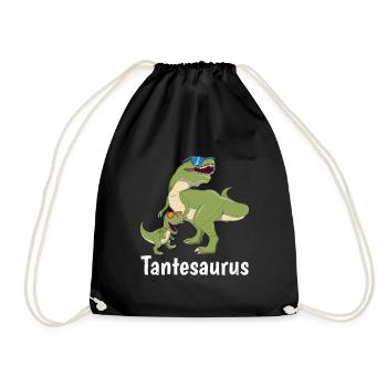 Tantesaurus Dinosaur Aunt Mother's Day - Drawstring Bag - black - Front