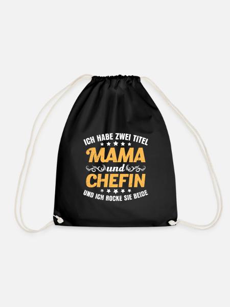 Mama Chefin Muttertag Mama Supervisor - Turnbeutel - Schwarz