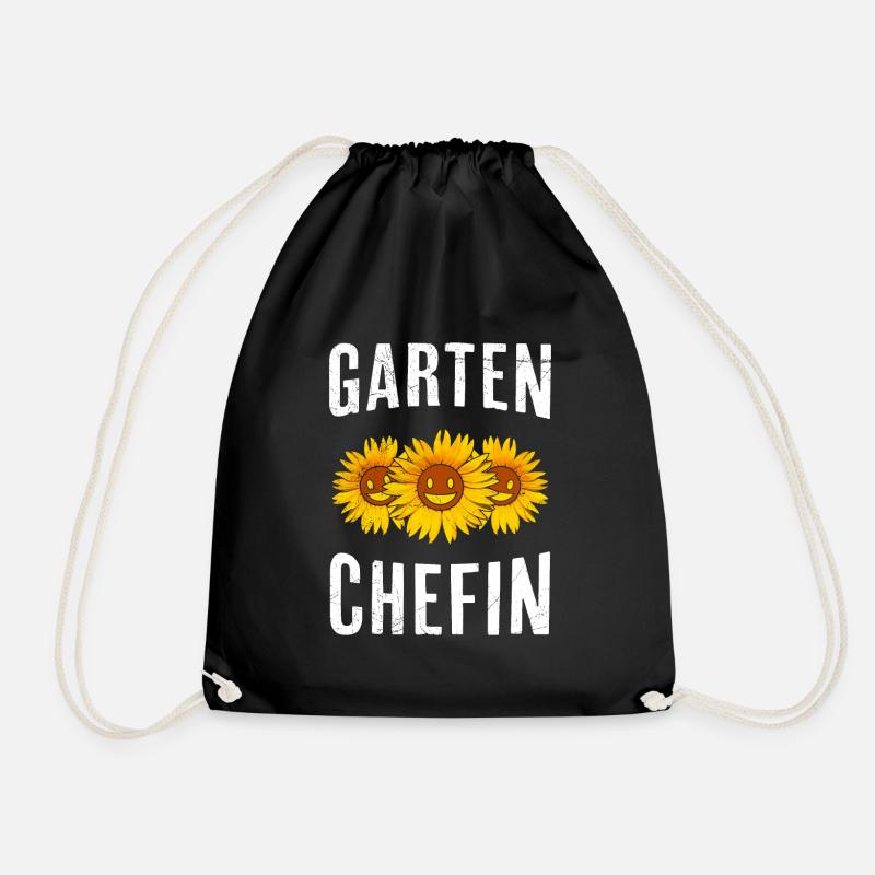 Garten Chefin Sonnenblumen Gartenfreundin Blumen - Turnbeutel - Schwarz