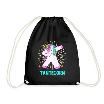 Tanticorn Einhorn Fan Muttertag Tanten Unicorn - Turnbeutel - Schwarz - Vorne