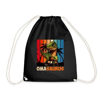Omasaurus Muttertag Grandma Mama Tag Oma - Turnbeutel - Schwarz - Vorne