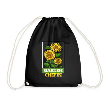 Garten Chefin Sonnenblumen Gartenfreundin Blumen - Turnbeutel - Schwarz - Vorne