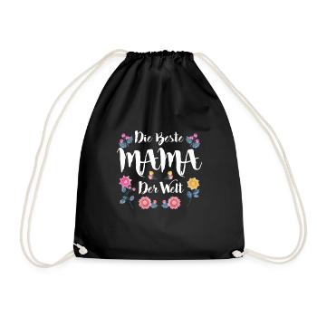 Coole Mama Muttertag weltbeste Mama Mothersday - Turnbeutel - Schwarz - Vorne