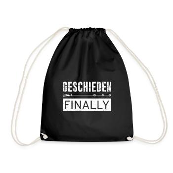 Endlich geschieden Scheidungsparty Scheidung - Turnbeutel - Schwarz - Vorne