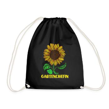 Garten Chefin Sonnenblumen Gartenfreundin Blumen - Turnbeutel - Schwarz - Vorne