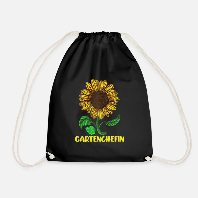 Garten Chefin Sonnenblumen Gartenfreundin Blumen - Turnbeutel - Schwarz