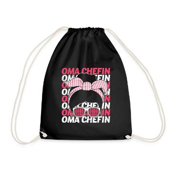 Oma und Chefin Grandma Muttertag Omi - Turnbeutel - Schwarz - Vorne