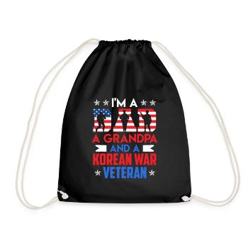 Vétéran grand-père papa soldat américain militaire fan - Sac de sport léger - noir - Devant