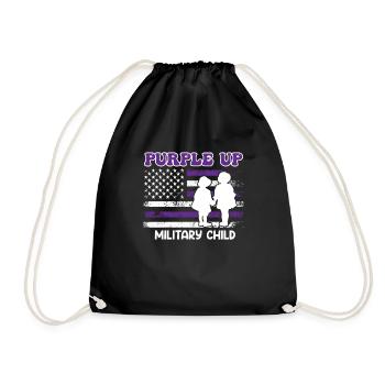 Purple Up Military Child America Patriots - Drawstring Bag - black - Front