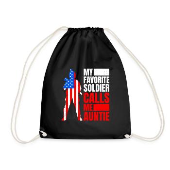 Soldats Tantes Fan militaire Amérique Patriotes - Sac de sport léger - noir - Devant