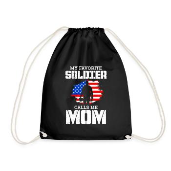 Proud Mom Soldier Military Fan America USA - Sac de sport léger - noir - Devant