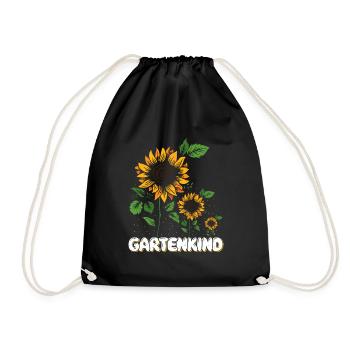 Gartenkind Sonnenblumen Gartenliebhaberin - Turnbeutel - Schwarz - Vorne