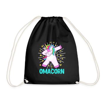Omacorn Großmutter Muttertag Einhorn Fans - Turnbeutel - Schwarz - Vorne