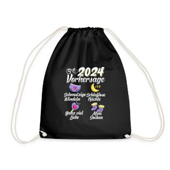 Baby Vorhersage 2024 werdende Mutter 2024 - Turnbeutel - Schwarz - Vorne