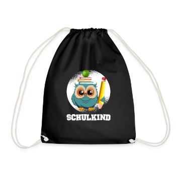Schulkind Grundschule Einschulung 1. Klasse - Turnbeutel - Schwarz - Vorne