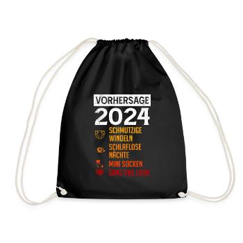 Werdende Mama 2024 Baby Vorhersage 2024 Bald Papa - Turnbeutel - Schwarz - Vorne