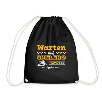 Werdende Mama wird geladen 2024 Warten Spieler 3 - Turnbeutel - Schwarz - Vorne