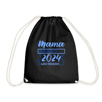 Mama loading 2024 werdende Mama Babyparty 2024 - Turnbeutel - Schwarz - Vorne