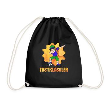 Erstklässler Schulkind Einschulung 1. Klasse - Turnbeutel - Schwarz - Vorne