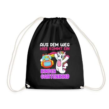 Aus dem Weg hier kommt ein Kinder Gartenkind - Turnbeutel - Schwarz - Vorne