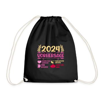 Babyparty Vorhersage 2024 werdende Mama 2024 - Turnbeutel - Schwarz - Vorne