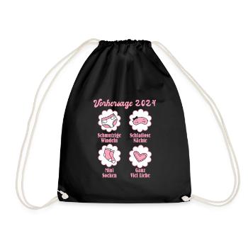 Werdende Väter 2024 Babyparty werdende Mama 2024 - Turnbeutel - Schwarz - Vorne