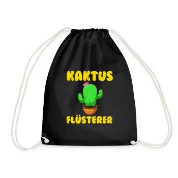 Kaktus Flüsterer Kakteen Sukkulenten Mädchen - Turnbeutel - Schwarz - Vorne
