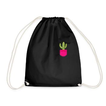 Cactus Lovers Succulents Botany Garden - Drawstring Bag - black - Front