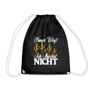Finger weg! Ich kuschel nicht Kaktusliebhaber - Turnbeutel - Schwarz - Vorne